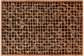 handmade Transitional Kafkaz Chobi Ziegler Black Tan Hand Knotted RECTANGLE 100% WOOL area rug 6 x 9